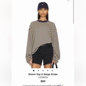 Lioness Striped Crewneck Top Size XS